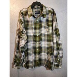 Carhartt Men's Long Sleeve Green Plaid Shirt Size 2XL XXL Relaxed Fit Button Up